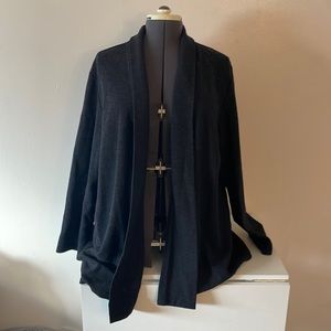 Eileen Fisher Charcoal Wool Wrap Cardigan